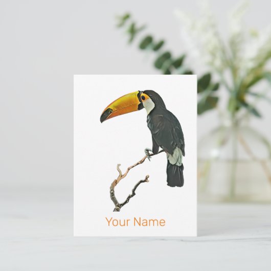 Toucan Portret Dier Tropische Vogel Ontwerp Feestdagenkaart (Staand voorkant)
