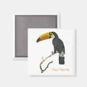 Toucan Portret Dier Tropische Vogel Ontwerp Magneet (Voorkant / Achterkant)