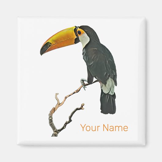 Toucan Portret Dier Tropische Vogel Ontwerp Magneet (Voorkant)