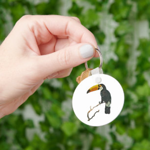 Toucan Portret Dier Tropische Vogel Ontwerp Sleutelhanger