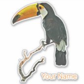 Toucan Portret Dier Tropische Vogel Ontwerp Sticker (Voorkant)