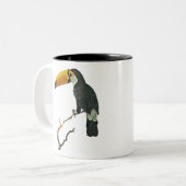 Toucan Portret Dier Tropische Vogel Ontwerp Tweekleurige Koffiemok (Voorkant links)