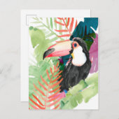 Toucan-portret met tropische bladeren briefkaart (Voorkant / Achterkant)