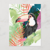 Toucan-portret met tropische bladeren briefkaart (Voorkant)