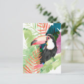 Toucan-portret met tropische bladeren briefkaart (Staand voorkant)