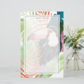 Toucan-portret met tropische bladeren briefpapier (Staand voorkant)