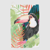 Toucan-portret met tropische bladeren golfhanddoek (Voorkant)
