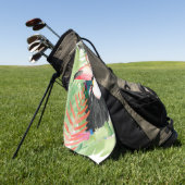 Toucan-portret met tropische bladeren golfhanddoek (Groen)