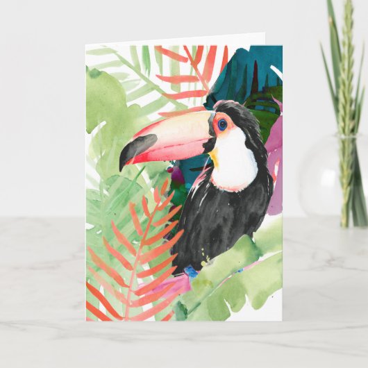 Toucan Portret met tropische bladeren Kaart (Voorkant)