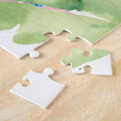 Toucan-portret met tropische bladeren legpuzzel (Zijkant)