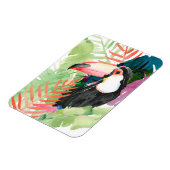 Toucan-portret met tropische bladeren magneet (Linkerzijde)