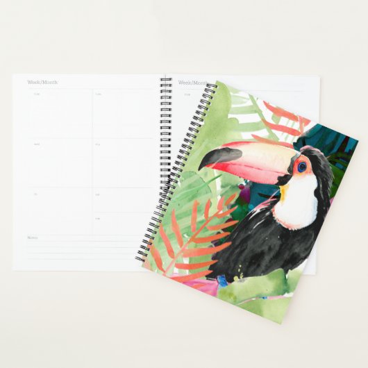 Toucan-portret met tropische bladeren planner (Display)