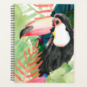 Toucan-portret met tropische bladeren planner (Voorkant)