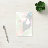 Toucan-portret met tropische bladeren post-it® notes (Kantoor)