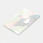 Toucan-portret met tropische bladeren post-it® notes (Schuin)