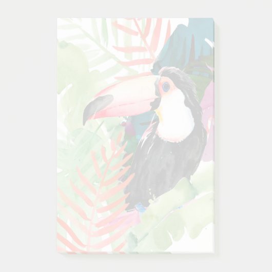Toucan-portret met tropische bladeren post-it® notes (Voorkant)