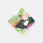 Toucan-portret met tropische bladeren servet (Hoek)