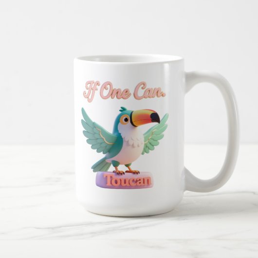 Toucan Pun Motivational Funny 3D Art Koffiemok (Rechts)