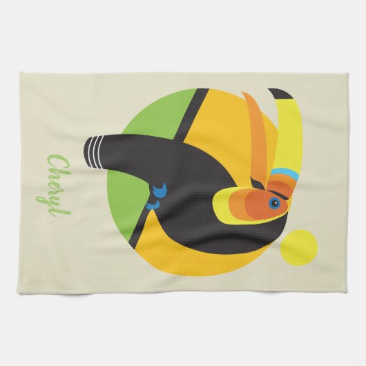 Toucan Rainforest Tropical Bird Art Theedoek (Horizontaal)