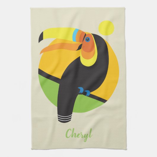 Toucan Rainforest Tropical Bird Art Theedoek (Verticaal)