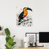 Toucan Ramphastos Illustratie  Art Print (Thuiskantoor)