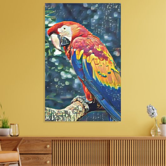 Toucan Rescue Ranch - Macaw Painting Canvas Afdruk (Insitu (Woonkamer))