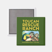 Toucan Rescue Ranch Square Magnet (Voorkant / Achterkant)