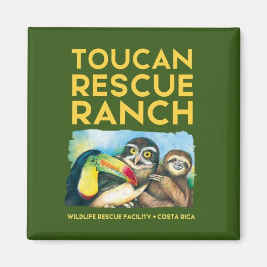 Toucan Rescue Ranch Square Magnet (Voorkant)