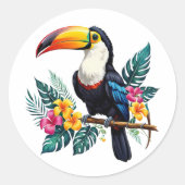 toucan ronde sticker (Voorkant)