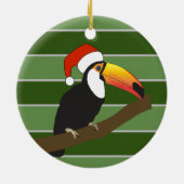Toucan Santa Hat - Kerstmis Special Keramisch Ornament (Achterkant)