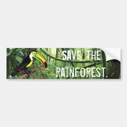 Toucan Save the Rainforest Bumpersticker (Voorkant)
