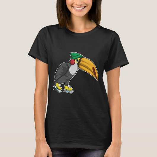 Toucan Schaatsen IJs schaatsen T-shirt (Voorkant)