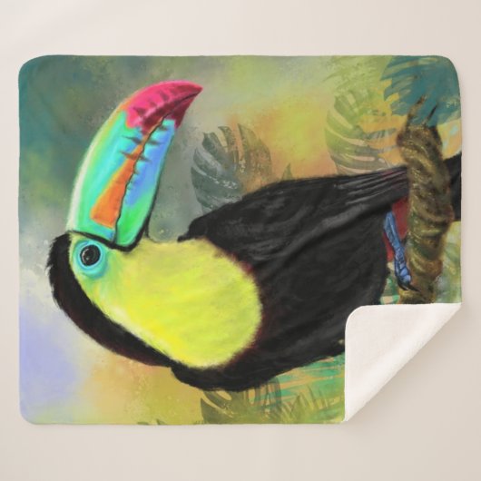 Toucan Sherpa Blanket Sherpa Deken (Voorkant (horizontaal))
