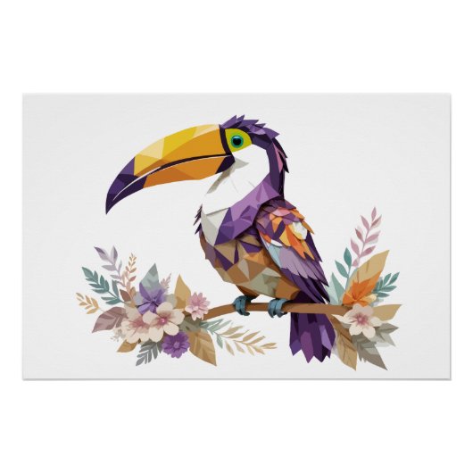 Toucan speels Schattig leuk dier kleurrijk vrolijk Perfect Poster (Voorkant)