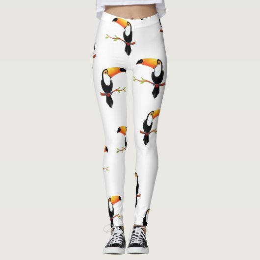 Toucan Swainson Black Color Leggings (Voorkant)