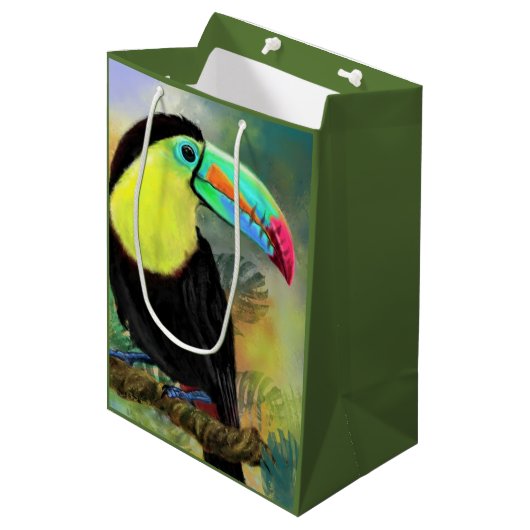Toucan Toco-cadeaubag Medium Cadeauzakje (Voorkant Gekanteld)