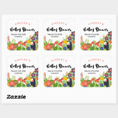 Toucan Tropical Baby shower Dank u Vierkante Sticker (Vel)