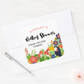 Toucan Tropical Baby shower Dank u Vierkante Sticker (Envelop)