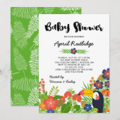 Toucan Tropical Baby shower Kaart (Voorkant / Achterkant)