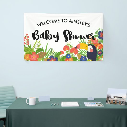 Toucan Tropical Baby shower Spandoek (Beurs)