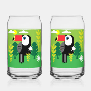 Toucan Tropical Bird Blikvorm Glas