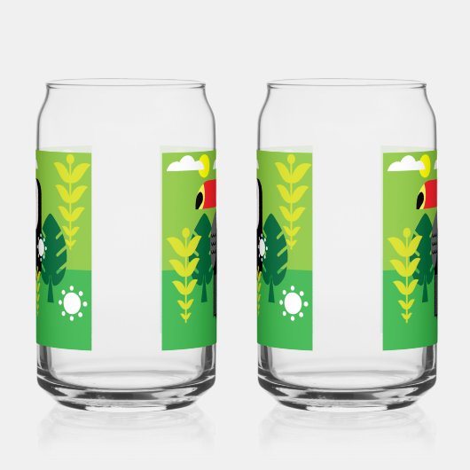 Toucan Tropical Bird Blikvorm Glas (Rechts)