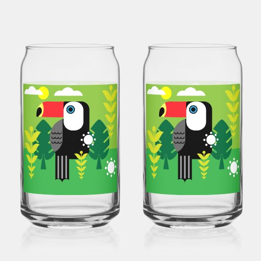 Toucan Tropical Bird Blikvorm Glas (Achterkant)