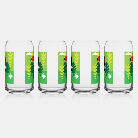 Toucan Tropical Bird Blikvorm Glas (Links)