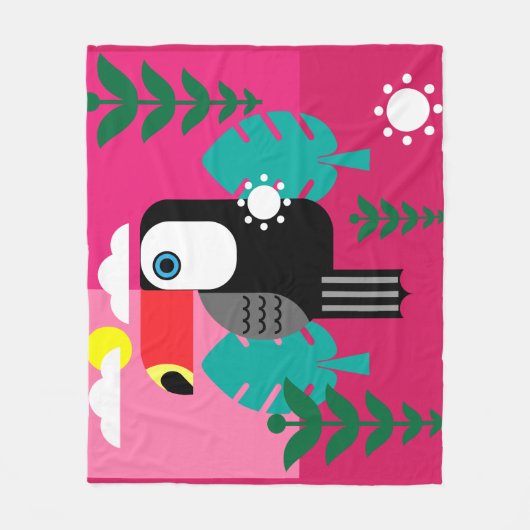 Toucan Tropical Bird Lovers Fleece Deken (Voorkant)