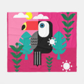 Toucan Tropical Bird Lovers Fleece Deken (Voorkant (Horizontaal))