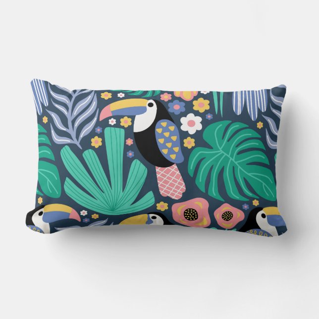 Toucan Tropical Bird Lumbar Pillow Kussen (Voorkant)
