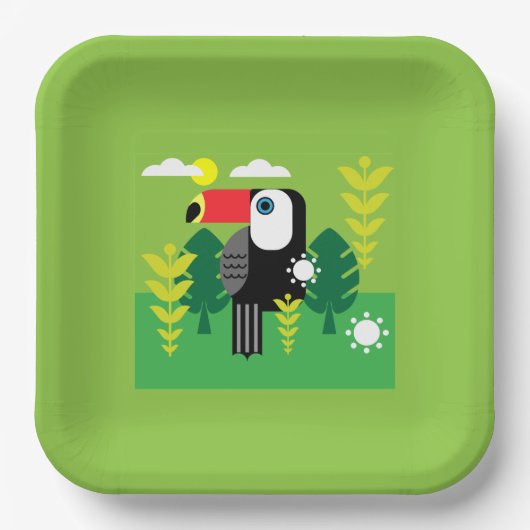 Toucan Tropical Bird Papieren Bordje (Voorkant)