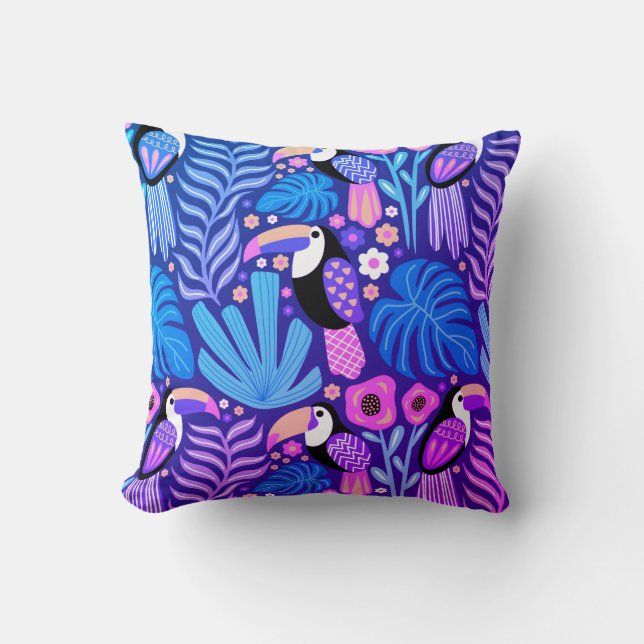 Toucan Tropical Bird Print Pillow Kussen (Voorkant)