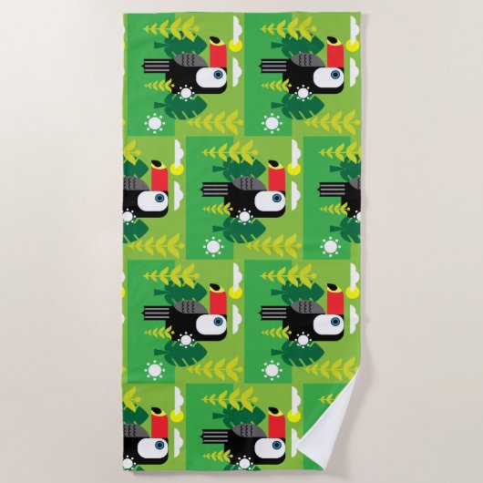 Toucan Tropical Bird Strandlaken (Voorkant)